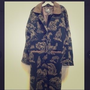 Tsunami Women's Black Fleece w/Horses Coat SZ S